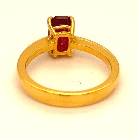 Winza Ruby 2.01ct Solid 22K Yellow Gold Ring - Picture 6 of 8